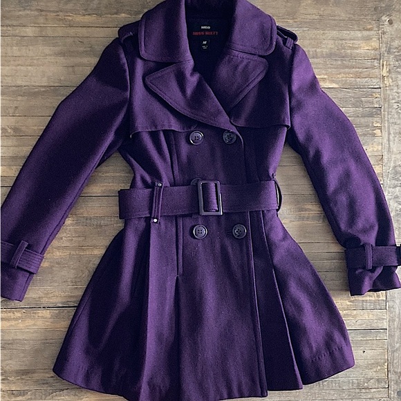 Purple fit and flare coat Clearance